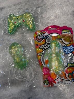 Squeezy Duck & Sea Friends Toy Set - Green Glitter